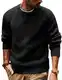 PJ PAUL JONES Winter Pullover Herren Rundhalsausschnitt mit Waffel Strickpullover Sweater M Schwarz