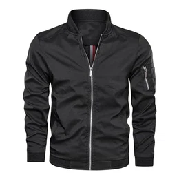 Herren Leichte-Dünne Bomberjacke-Klassische Stehkragen-Outdoor Jacke-Mantel - Sportjacke Reißverschluss Freizeit Lässige Winddichte Fliegerjacke Frühling Herbst Blouson Übergangsjacke Schwarz M