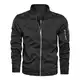 Herren Leichte-Dünne Bomberjacke-Klassische Stehkragen-Outdoor Jacke-Mantel - Sportjacke Reißverschluss Freizeit Lässige Winddichte Fliegerjacke Frühling Herbst Blouson Übergangsjacke Schwarz M