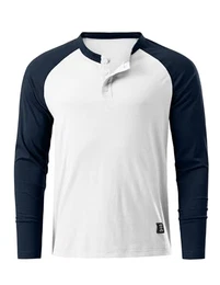 Langarmshirt Herren Pullover Baumwolle Henley Shirt Langarm Basic Pulli Herren T-Shirt Longsleeve Lässige Oberteile Sweatshirt Leichter Strickpullover Männer A Weiß 3XL