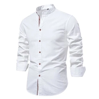 2025 Hemd Herren Langarm Mit Geradem Schnitt Business Shirt Hemden Comfort Stehkragen (2025)