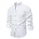 Angebote des Tages Heute Hemd Herren Langarm Mit Geradem Schnitt Business Shirt Hemden Comfort Stehkragen Herrenhemd Herrenhemden Mittelalter Modische Regular Fit Freizeithemden Weiß M