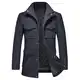 KUDMOL Herren Wintermantel Warmer Mittellang Mehrfachtasche Mantel Jacke(Dunkelblau,M)