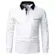APAELEA Poloshirt Herren Langarm Baumwolle Golf T-Shirt Casual Tops,Weiß2,M
