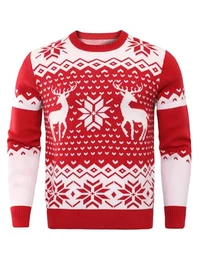 Demigimi Weihnachtspullover Herren Strickpullover Christmas Sweater Weihnachtspulli Weihnachten Pullover Hoodie Sweatshirt