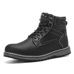 ANALEAF Herren Winterschuhe Winterstiefel Draussen Wanderschuhe Schwarz