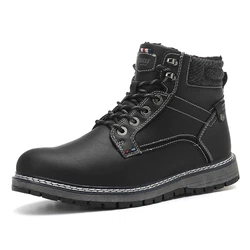 ANALEAF Herren Winterschuhe Winterstiefel Draussen Wanderschuhe Schwarz