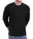 QIXING Herren Strickpullover Zopfmuster Rundhals Pullover Pulli Herren Casual Langarm Sweater mit Geripptem Saum(Schwarz, M)