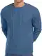 QIXING Strickpullover Herren Zopfmuster Pullover Pulli Herren Rundhals Langarm Casual Sweater mit Geripptem Saum（Blau, L