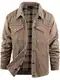 Mr.Stream Jeansjacke Herren Western Sommerjacke Cowboy Übergangsjacke Karierte Flanellfutter Denim Trucker Jacken mit Druckknopf 3270 Brown M