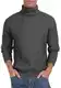 QIXING Herren Gerippter Strickpullover Rollkragen Langarm Sweater Casual Pullover Pulli Herren（Dunkelgrau, M