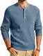 PJ PAUL JONES Business Pullover Herren mit Rundhals Strickpullover Henley Kragen Winterpullover Blaugrau M