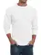 QIXING Herren Rundhals Pullover Waffel Langarm Pulli Klassischer Strickpullover mit Waffelmuster Regular Fit Winter Pullover(Weiß, M)