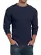 QIXING Herren Rundhals Pullover Waffel Langarm Pulli Klassischer Strickpullover mit Waffelmuster Regular Fit Winter Pullover(Marineblau, M)