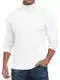 QIXING Herren Thermo Unterhemd Langarm Rollkragen Funktionsshirt Winter Warm Thermounterwäsche Oberteil (Weiß, M)