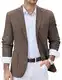 COOFANDY Lässiger Herren-Blazer mit zwei Knöpfen, Sportmäntel, leicht, bedrucktes Futter, Anzugjacke, Braun, M