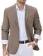 COOFANDY Lässiger Herren-Blazer mit zwei Knöpfen, Sportmäntel, leicht, bedrucktes Futter, Anzugjacke, Khaki, M