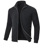 Huayuzh Jacke Herren Übergangsjacke Winter Karierten Jacquard Alltag Freizeit Jacken mit Reißverschlusstasche Schwarz