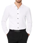J.VER Herren Hemd Langarm Freizeithemd Regular Fit Businesshemd Weiß
