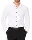 J.VER Herren Hemd Regular Fit Langarmhemd Lässige Businesshemd Einfarbige Klassische Herrenhemd Faltenfrei Freizeit Oberhemd,Weiß,M