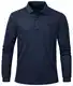 Tyhengta Golf Poloshirt für Männer Langärmeliges Polohemd Atmungsaktives Sport Polo T-Shirt Wandern Angeln Polo Shirt Marineblau,M
