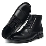 SL-Saint Handgemachte weiche Zehe Herren Klassische Stiefel Wasserdicht-Leder Mode Winterschuhe Schwarz