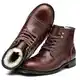 SL-Saint Handgemachte weiche Zehe Herren Klassische Stiefel Wasserdicht-Leder Kuhfell/Wolle Mode Winterschuhe (Braun Wollfutter, Erwachsene, Herren, 41, Numerisch, EU Schuhgrößensystem, M)