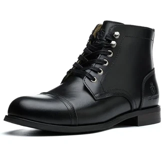 SL-Saint Handgemachte weiche Zehe Herren Klassische Stiefel Wasserdicht-Leder Mode Winterschuhe Kuhfell/Wolle/Schwarz