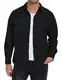 MoFiz Cordhemd Herren Langarm Freizeithemd Knop Hemdjacke Casual Arbeitshemd Button Up Winterhemd mit Klappentaschen Schwarz EU M