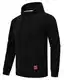 Huayuzh Hoodie Herren Kapuzenpullover Oversize 2024 Winter Warm Pullover Casual Langarm Sweatshirt mit Taschen Schwarz M