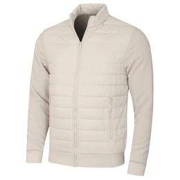 Herren Gesteppte Fleece-Trichterhals-Jacke - Pergament - M