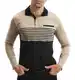 Suwangi Herren Poloshirt Langarm Polo mit lässigem Kragen Langarmshirt Freizeit Schlieren Kontrastfarbe Langarm Polohemd