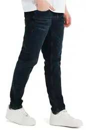 Jeans Herren – Hosen Herren Stretch Slim Fit Jeanshose Jeans Slim Modern Männer Hose (Blau-Schwarz, 32W32L)