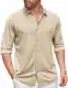 COOFANDY Herren Hemd Langarm Regular Fit Bügelfrei Freizeithemd Business Hemd Button Down Hemd Hellkhaki M