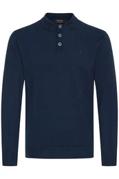 IDBellox Herren Strickpullover Feinstrick Pullover mit Polokragen Baumwollmischung Regular fit, Größe:M, Farbe:Navy (400)