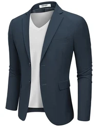 COODANDY Sakko Herren Blazer Sportlich Jackett Freizeit Anzugjacken Sportsakko Business Modern Navyblau M