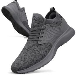 Sneaker Herren Schuhe Sportschuhe Turnschuhe Herren Laufschuhe Freizeit Walkingschuhe Straßenlaufschuhe Tennis Fitness Jogging Leichtgewichts Atmungsaktiv Casual Schuhe Schlüpfen Grau 41EU