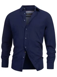 Herren INGilman Hemd kariert mit Kent-Kragen aus Baumwollmischung Herrenhemd Männerhemd Navy M