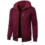 Aoouekul Herren Hoodie Sweatjacke Langarm Pullover Zip Kapuzenpullover Sweatshirts Mode Kapuzenjacke mit Reißverschluss Sport Style Casual Weinrot