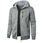 Aoouekul Herren Hoodie Sweatjacke Langarm Pullover Zip Kapuzenpullover Sweatshirts Mode Kapuzenjacke mit Reißverschluss Sport Style Casual Hellgrau