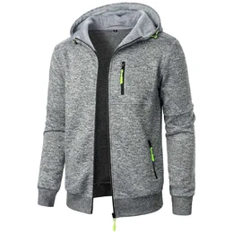 Herren Hoodie Sweatjacke Langarm Pullover Zip Kapuzenpullover Sweatshirts Mode Kapuzenjacke Männer Kapuzenpulli mit Reißverschluss Sport Style Casual (Hellgrau,M)