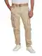 DENIMFY Cargohose Herren lang mit Gürtel DFLuke Regular Fit Cargo Hose Taschen Stretch, Größe:32, Farben:Beige