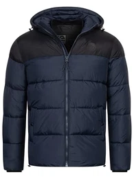Herren INBiviano Winterjacke mit Kapuze Steppjacke Herrenjacke Männer Navy L