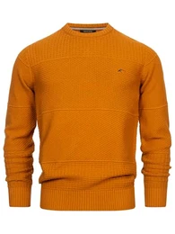 Herren Injustice Pullover mit Rundhals-Ausschnitt Herrenpullover Pulli Strickpullover für Männer Caramel M