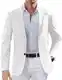 COOFANDY Lässiger Herren-Sportmantel, schmale Passform, leichte Blazer-Jacke, zwei Knöpfe, Business-Anzugjacken, Weiss/opulenter Garten, M