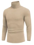 COOFANDY Rollkragenpullover Herren Rollkragenshirt Pullover Winter Khaki