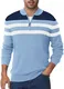 Tyhengta Baumwoll Pullover Herren Strickpulli Winter Stehkragenpullover Half Zip Pullover Warm Herrenpullover Pulli Grau Blau, XL