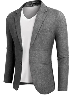 COOFANDY Herren Blazer Sportlich Anzugjacke Regular Fit mit 2 Knöpfen