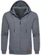 Tyhengta Hoodies Herren Lässige Jacken Leichtes Sweatshirt mit Reißverschluss Training Kapuzenpullover Sport Jacken Dunkelgrau, M