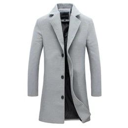 UHouse Herren Mantel Wolle Lang Herbst Wollmantel Slim Fit Wintermantel Blitzangebote Business Trenchcoat Freizeit Herren-Mäntel Stehkragen Übergangsmantel Große Größen Blitzangebote Des Tages Grau M